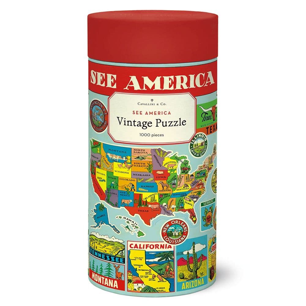 See America 1000 Piece Puzzle by Cavallini Main Product  Image width=&quot;1000&quot; height=&quot;1000&quot;