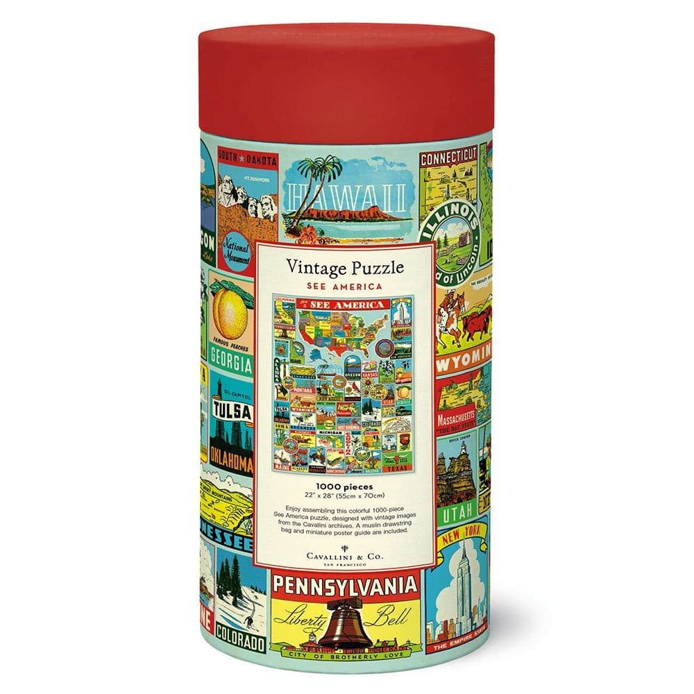 See America 1000 Piece Puzzle by Cavallini 3rd Product Detail  Image width=&quot;1000&quot; height=&quot;1000&quot;