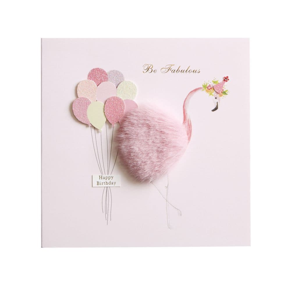 Birthday Fuzzy Flamingo Card 2nd Product Detail  Image width="1000" height="1000"