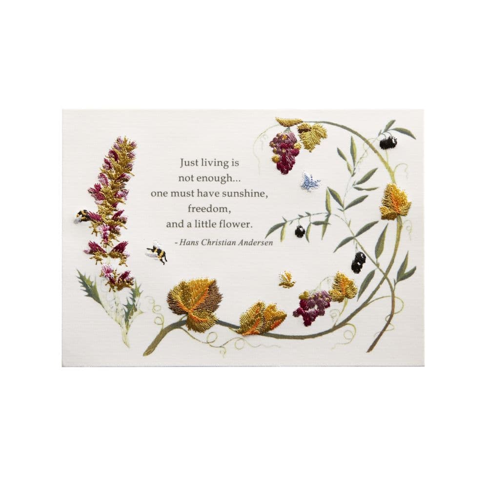 Embroidered Leaves And Flowers Birthday Card 2nd Product Detail  Image width="1000" height="1000"