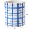 image Americana Utensil Holder main image with dimensions and blue and white checkerboard pattern width="1000" height="1000"
