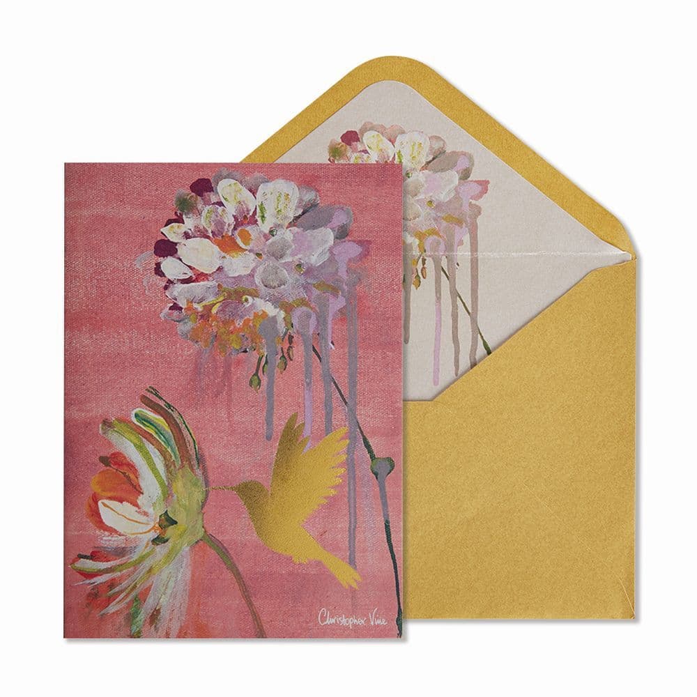 Two Flower Hummingbird Greeting Card Main Product  Image width="1000" height="1000"