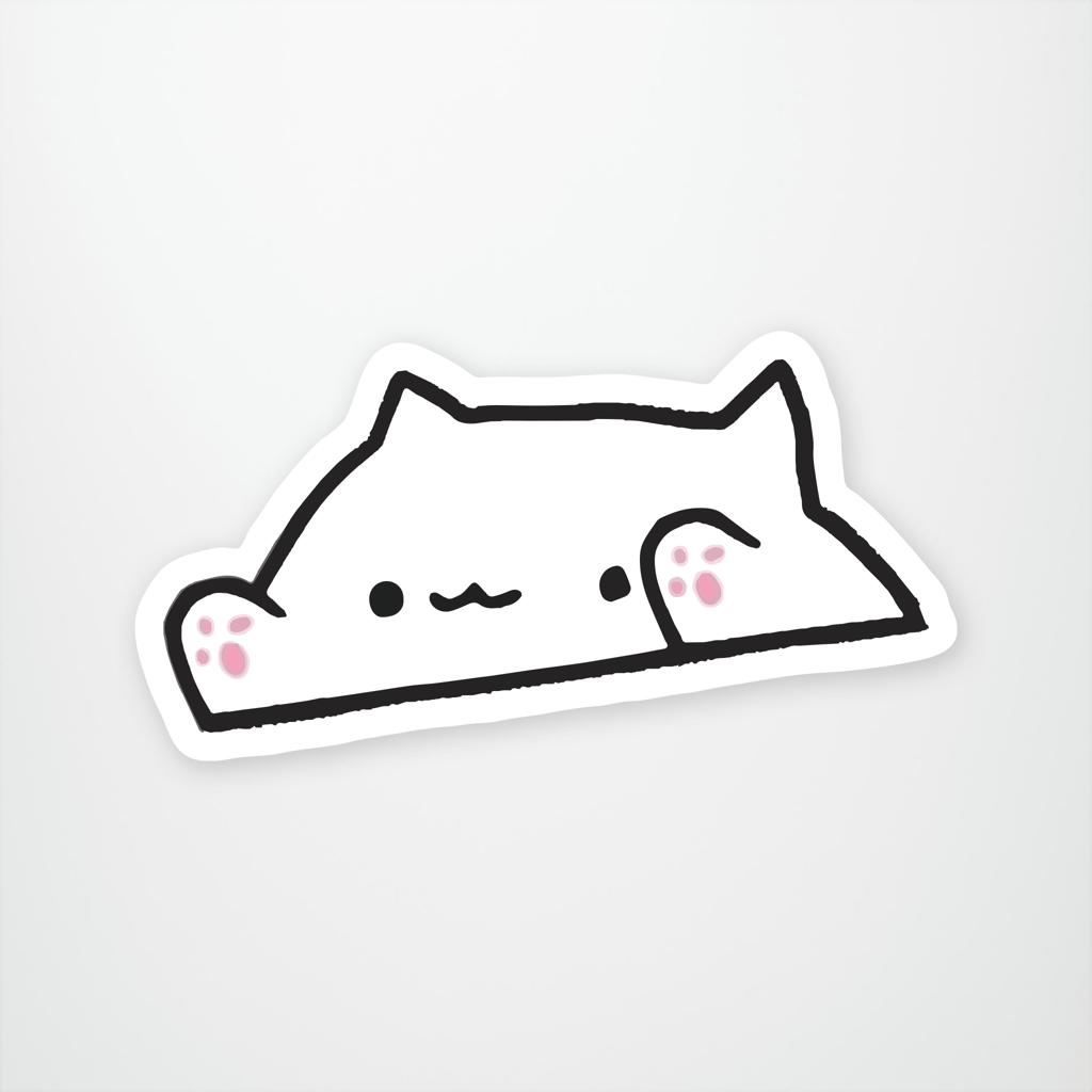 Bongo Cat Meme Sticker Main Product  Image width="1000" height="1000"
