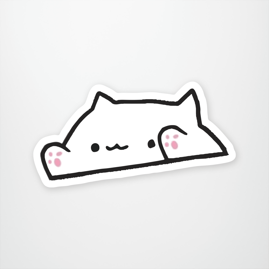 Bongo Cat Meme Sticker Main Product  Image width="1000" height="1000"