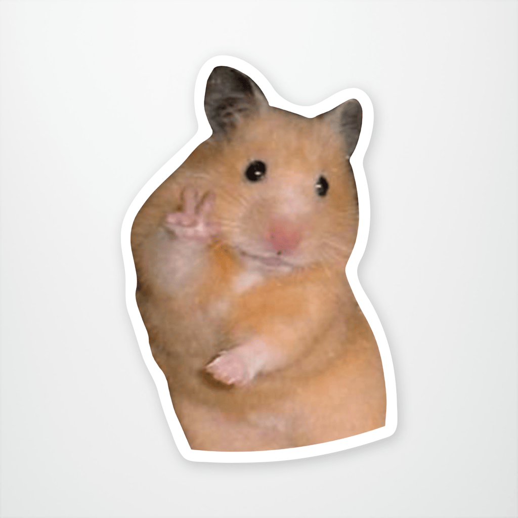 Hamster Peace Sticker Main Product  Image width="1000" height="1000"