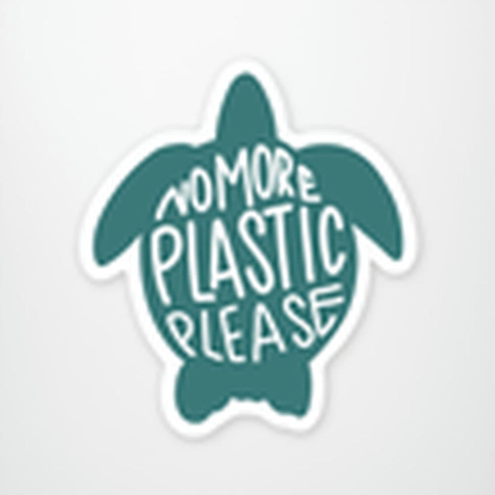 No More Plastic Please Sticker Main Product  Image width="1000" height="1000"