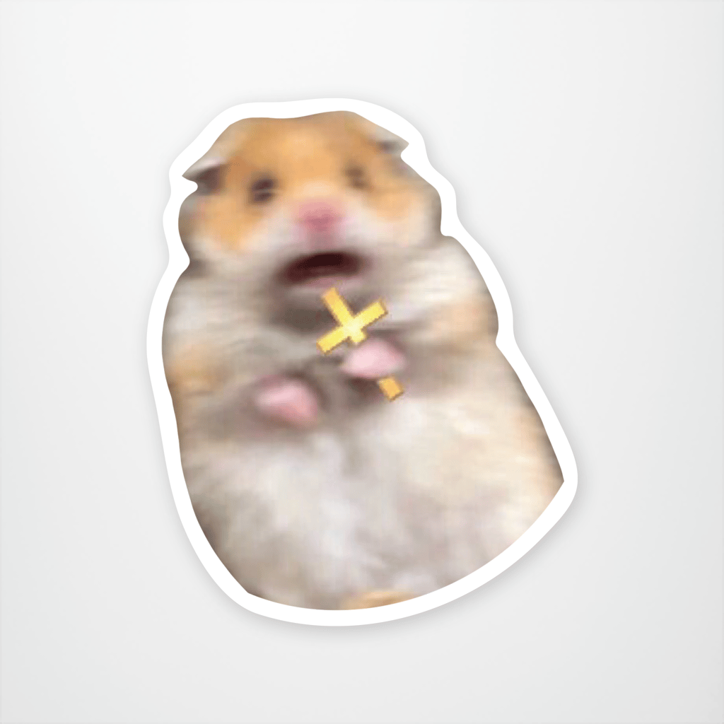 Scared Hamster Sticker Main Product  Image width="1000" height="1000"