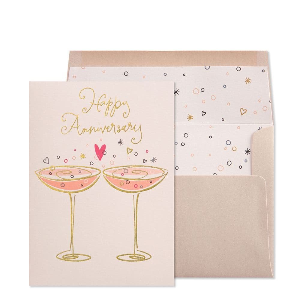 Two Champagne Glasses Anniversary Card