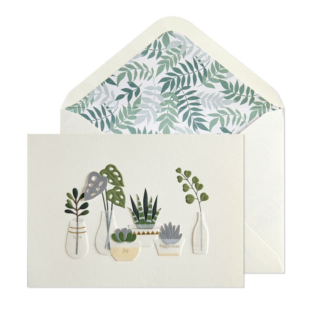 Row Of Vases And Plants Greeting Card Main Product  Image width=&quot;1000&quot; height=&quot;1000&quot;