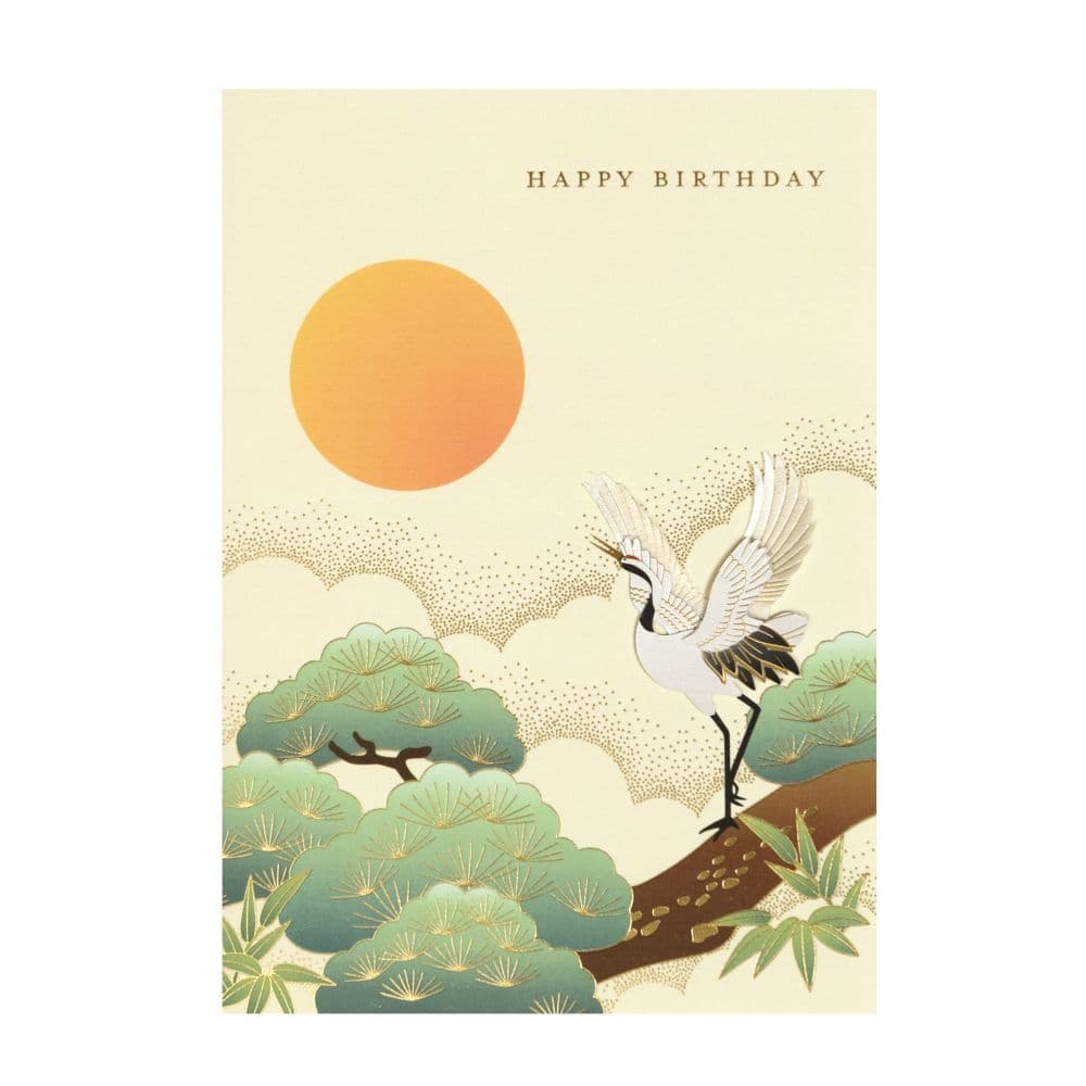 Crane with Sun Birthday Card 2nd Product Detail  Image width=&quot;1000&quot; height=&quot;1000&quot;