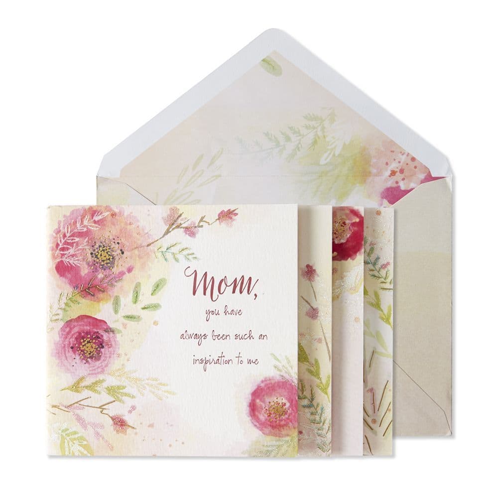 Flowers with Gold Mom Birthday Card Main Product  Image width="1000" height="1000"