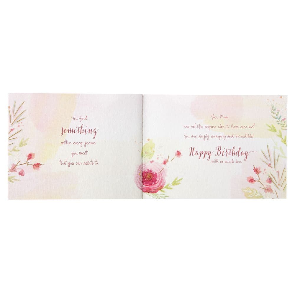 Flowers with Gold Mom Birthday Card Third Alternate  Image width="1000" height="1000"