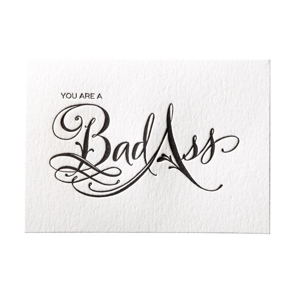 Calligraphy Bad Ass Greeting Card 2nd Product Detail  Image width=&quot;1000&quot; height=&quot;1000&quot;