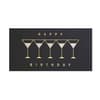 image Row Of Martinis On Black Greeting Card 2nd Product Detail  Image width=&quot;1000&quot; height=&quot;1000&quot;