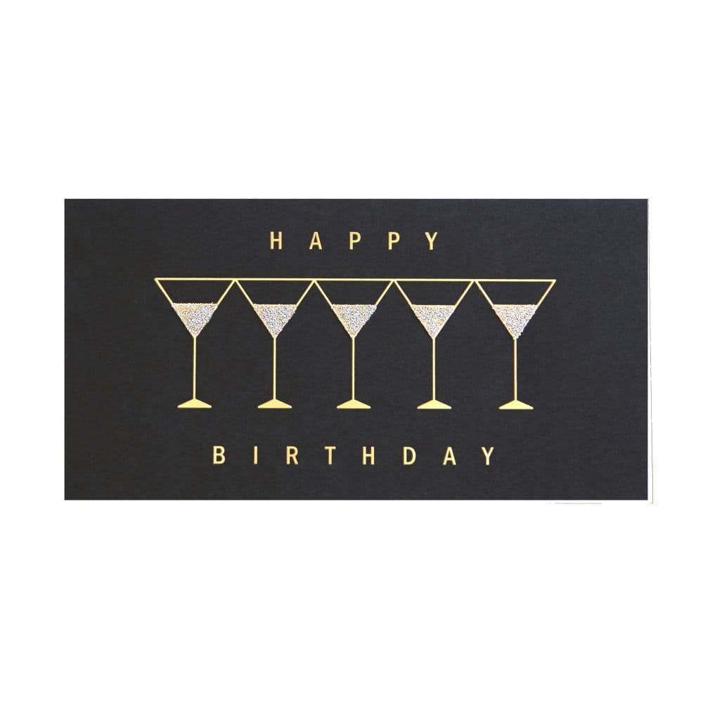 Row Of Martinis On Black Greeting Card 2nd Product Detail  Image width=&quot;1000&quot; height=&quot;1000&quot;