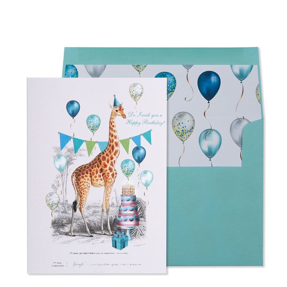 Giraffe With Balloons Greeting Card Main Product  Image width=&quot;1000&quot; height=&quot;1000&quot;
