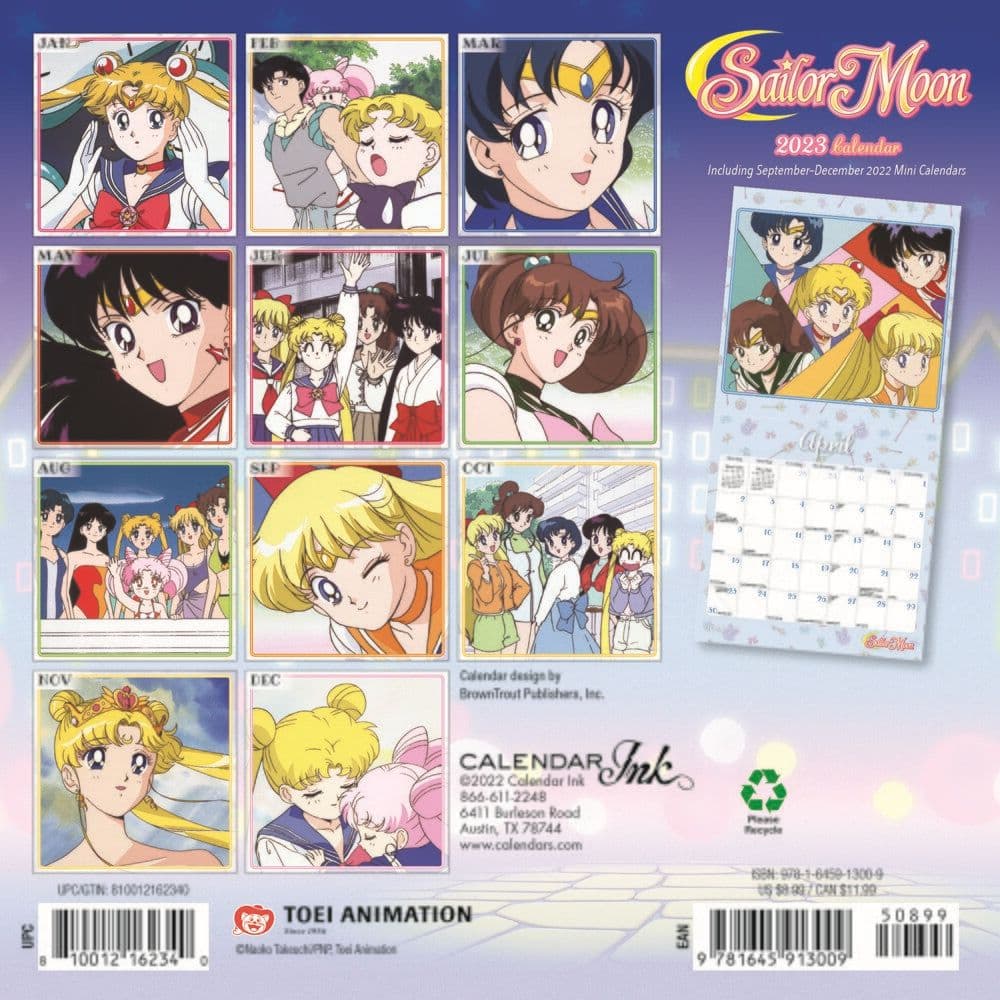 Sailor Moon 2023 Mini Wall Calendar - Calendars.com