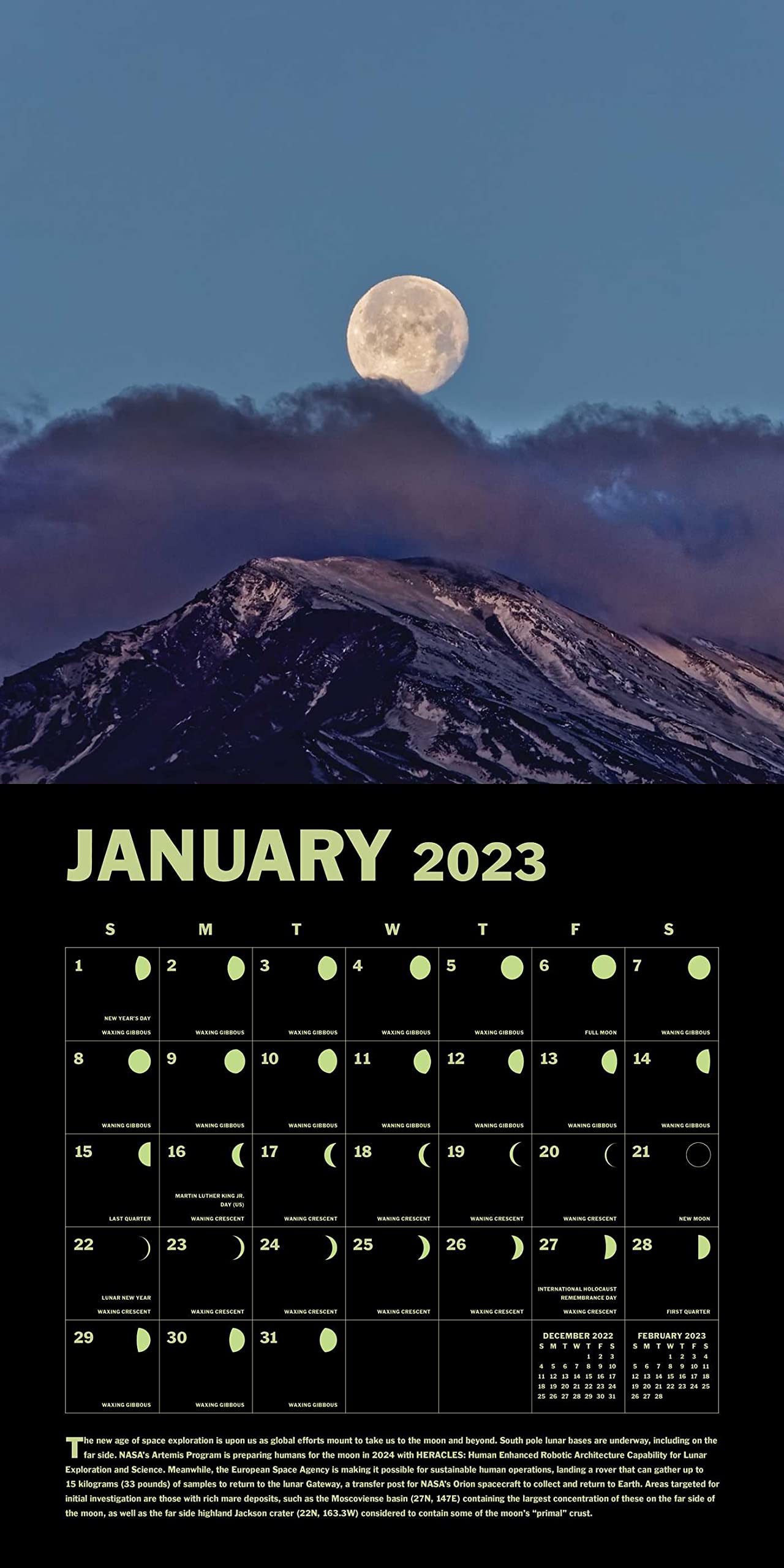 Lunar 2023 Wall Calendar - Calendars.com