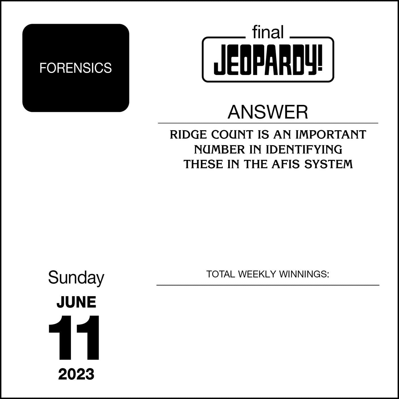 Jeopardy! 2023 Day-to-Day Calendar - Calendars.com
