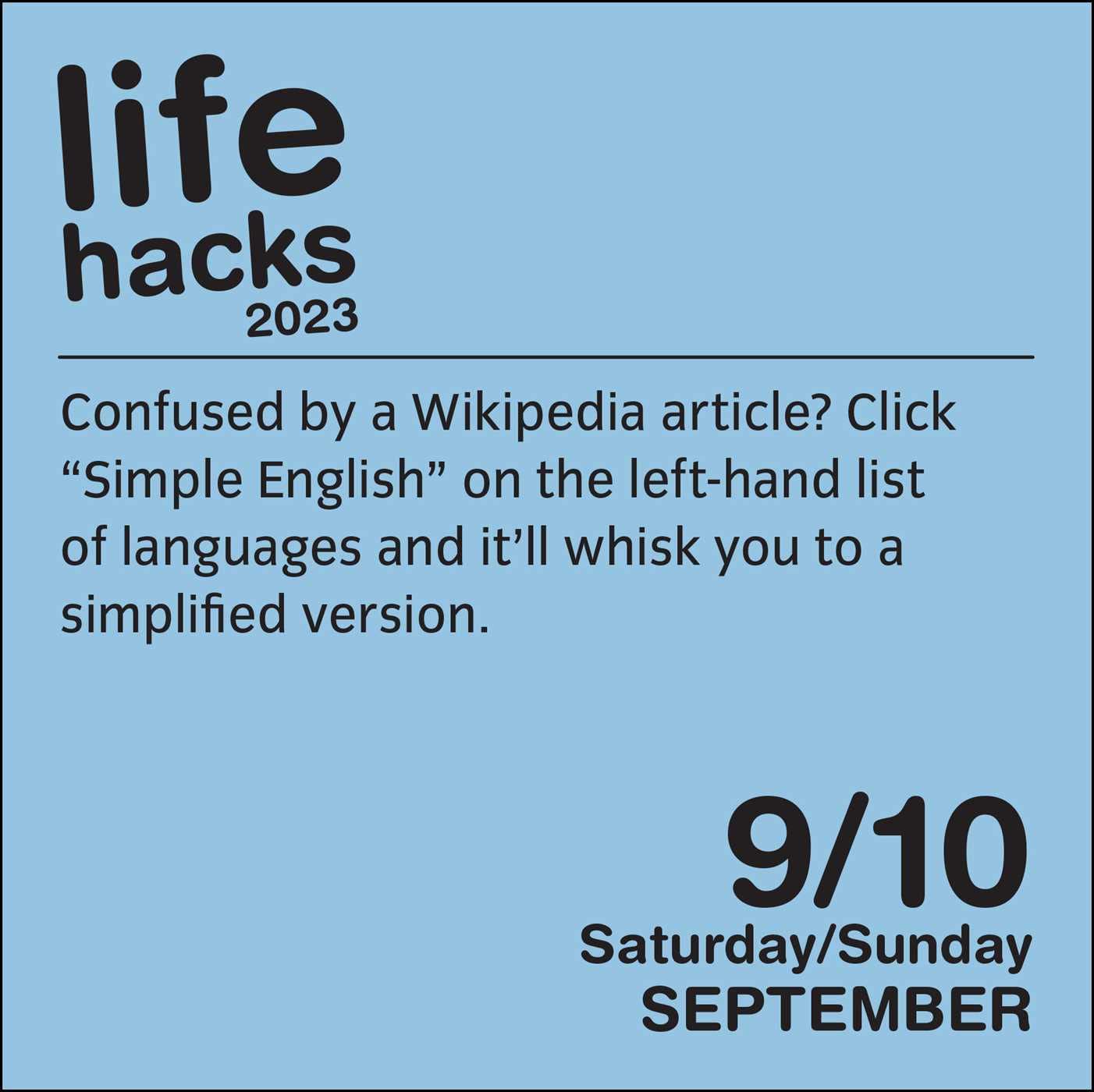 Life Hacks 2023 Day-to-Day Calendar - Calendars.com
