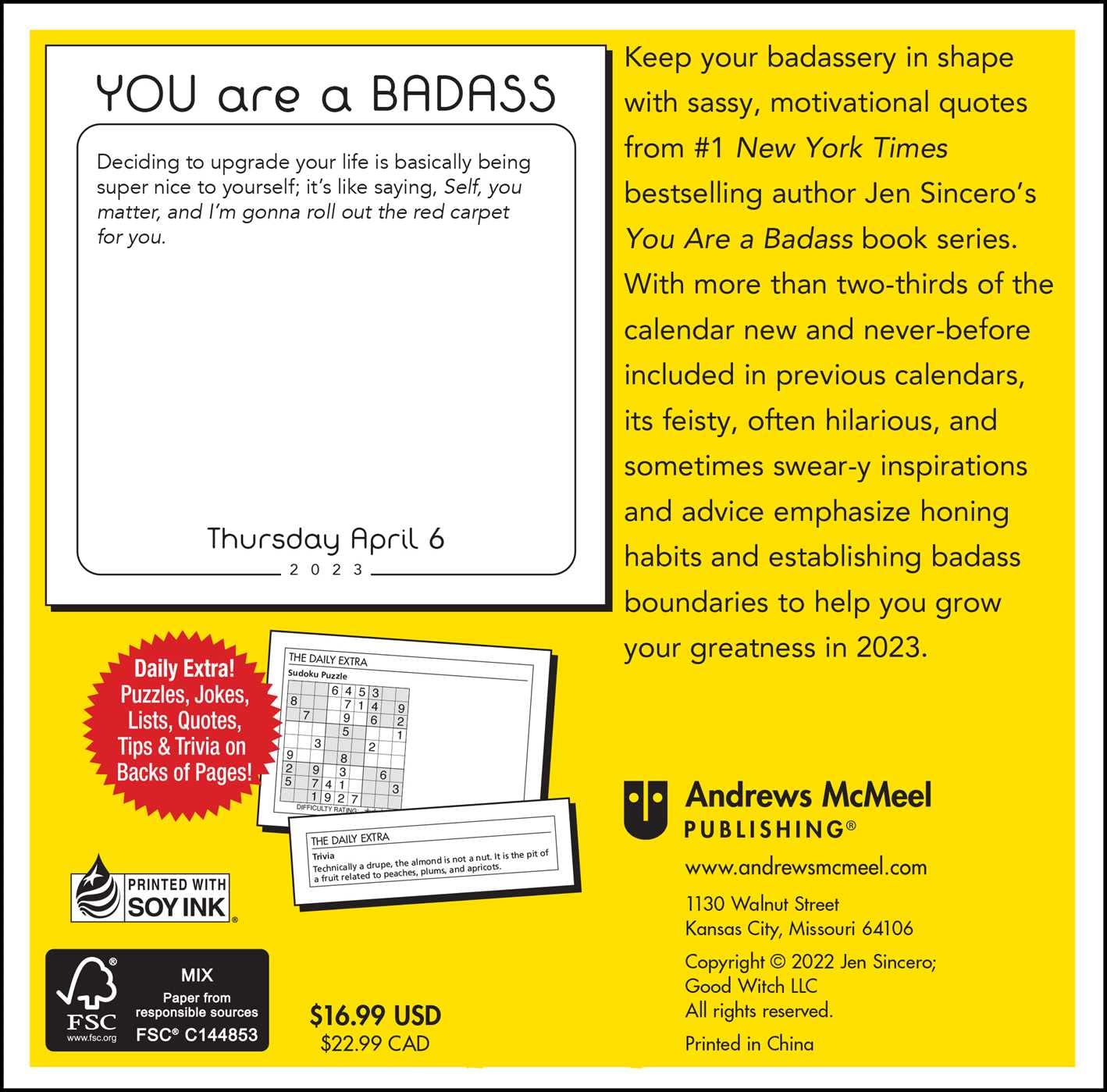 You Are a Badass 2023 Day-to-Day Calendar - Calendars.com