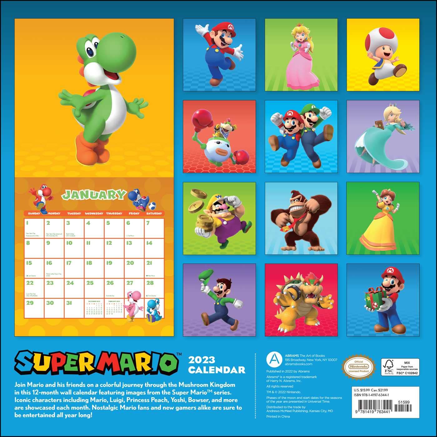 Super Mario 2023 Wall Calendar - Calendars.com