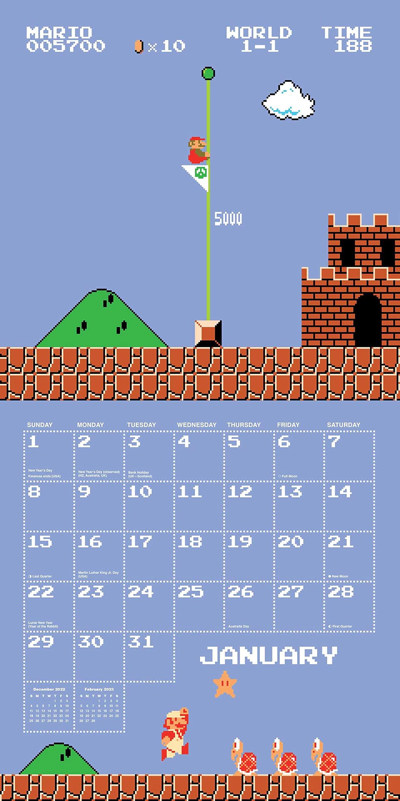 Super Mario 2023 Wall Calendar - Calendars.com