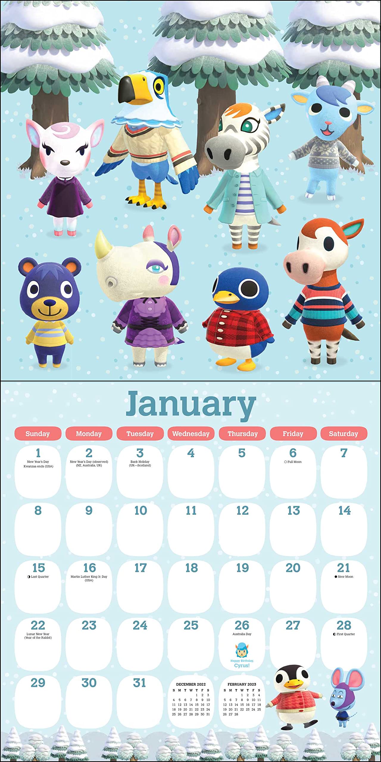 Animal Crossing 2023 Wall Calendar