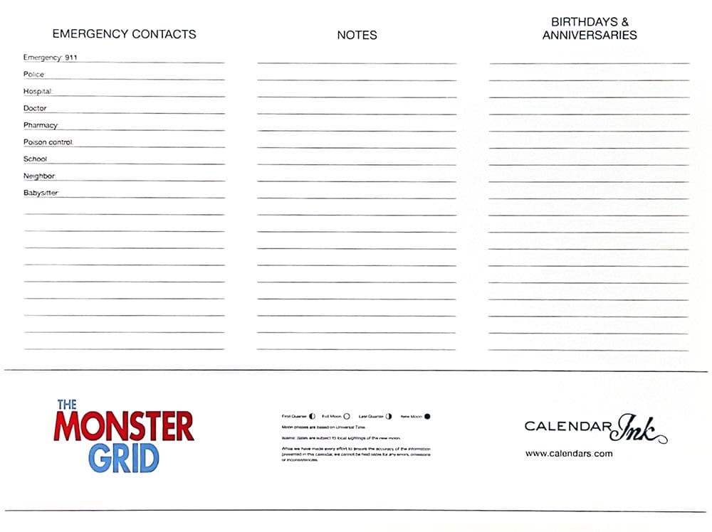 Monster Grid 2023 Wall Calendar - Calendars.com Monster Grid 2023 Wall Calendar - Calendars.com