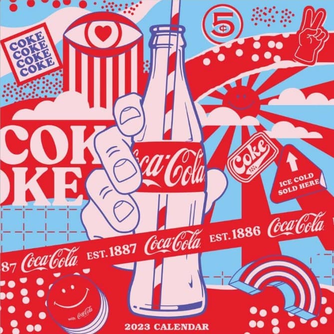 Coca Cola Vibrant Joy 2023 Wall Calendar 