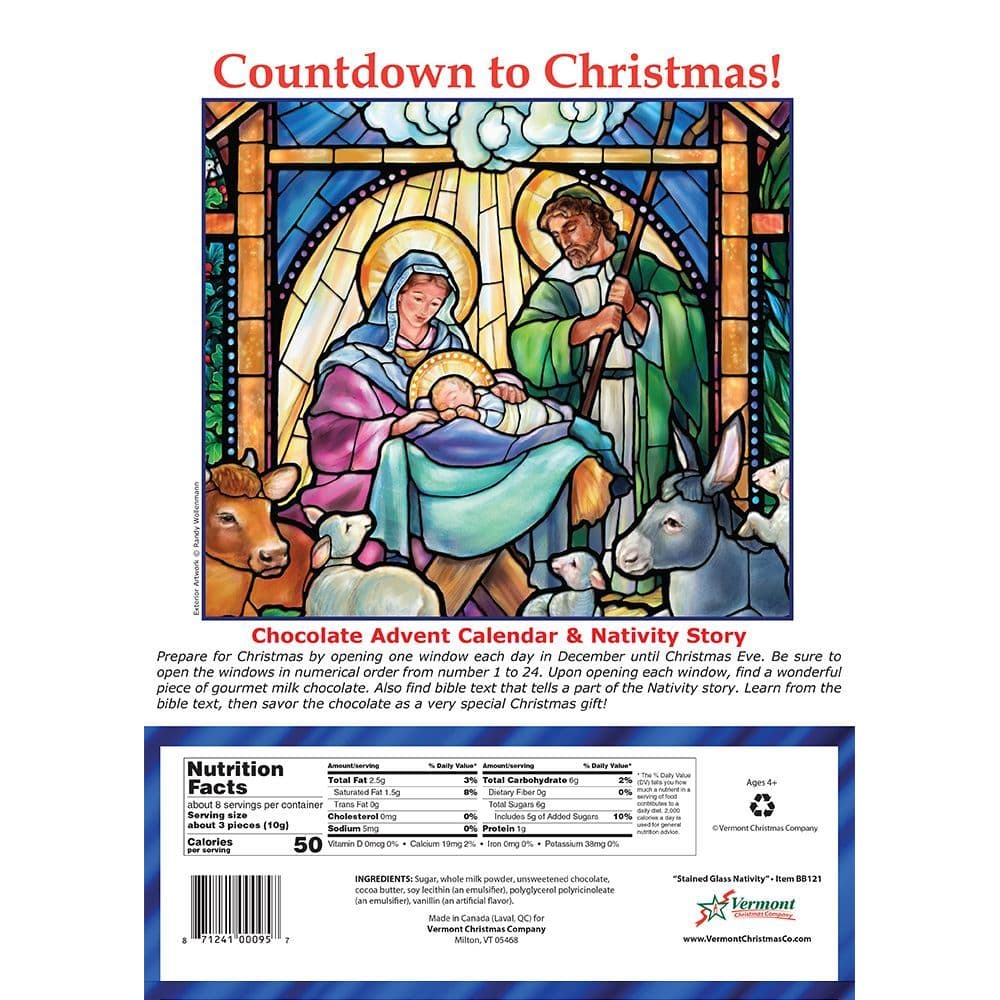 Stained Glass Nativity Chocolate Advent Calendar 2nd Product Detail  Image width=&quot;1000&quot; height=&quot;1000&quot;