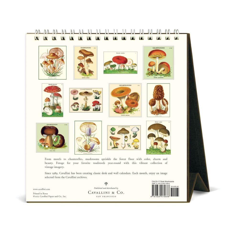 Mushrooms 2023 Easel Calendar
