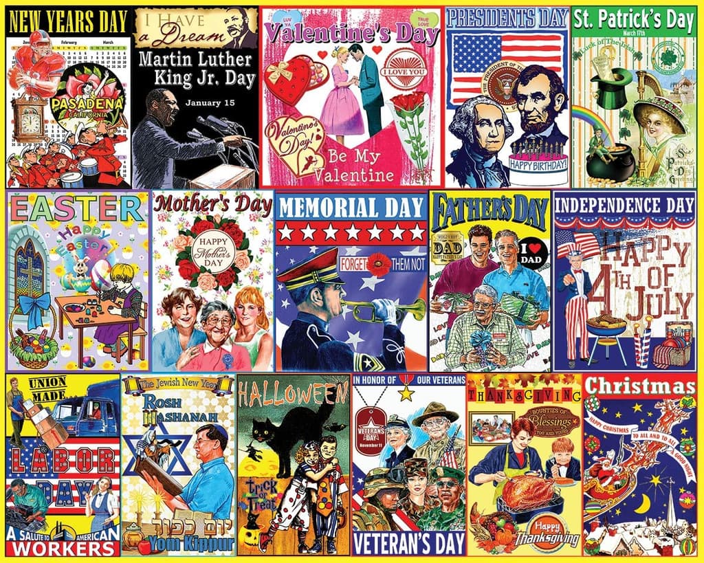 Holiday Calendar 1000 Piece Puzzle Finished width="1000" height="1000"