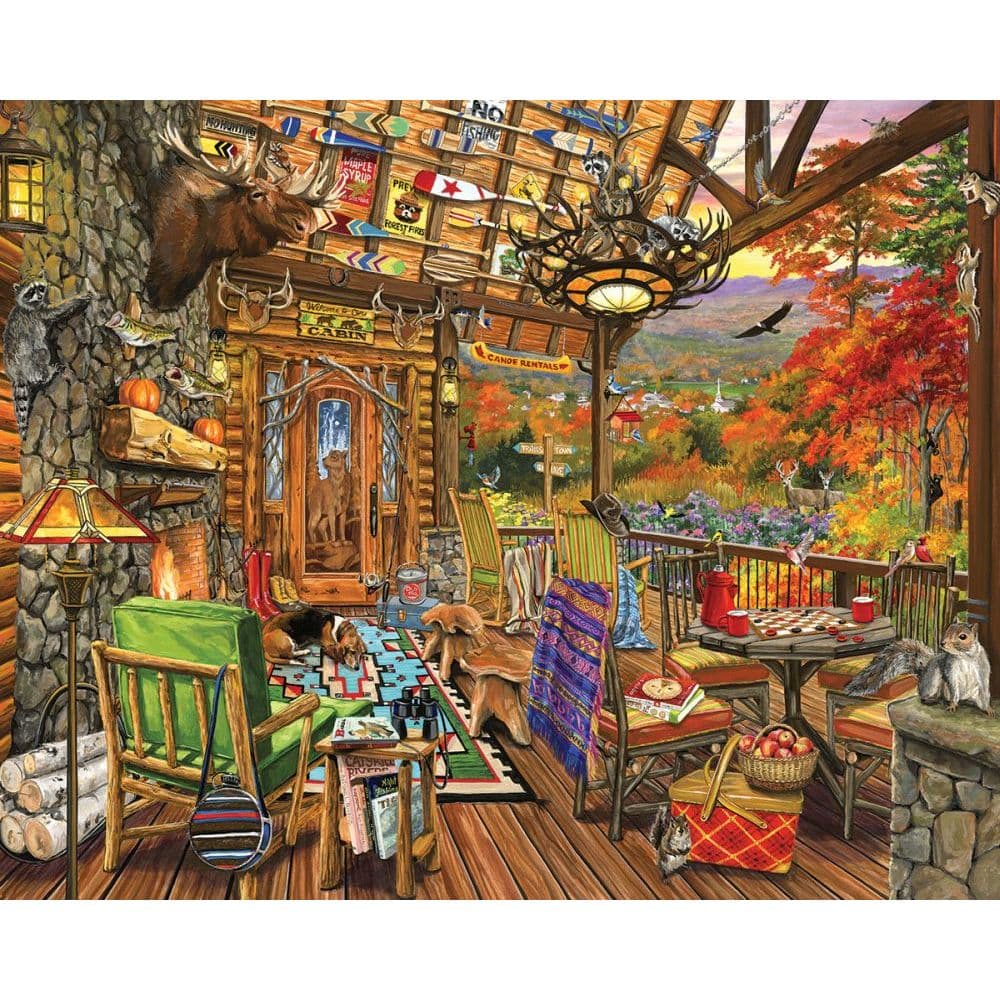 White Mountain Puzzles Autumn Porch Puzzle - 1000 piece