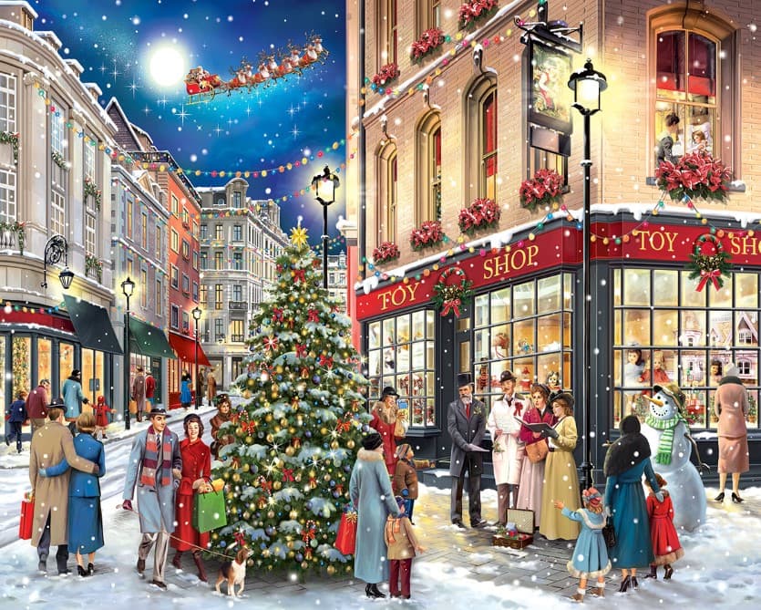 image Christmas carolers 1000 piece puzzle finished  Image width="1000" height="1000"