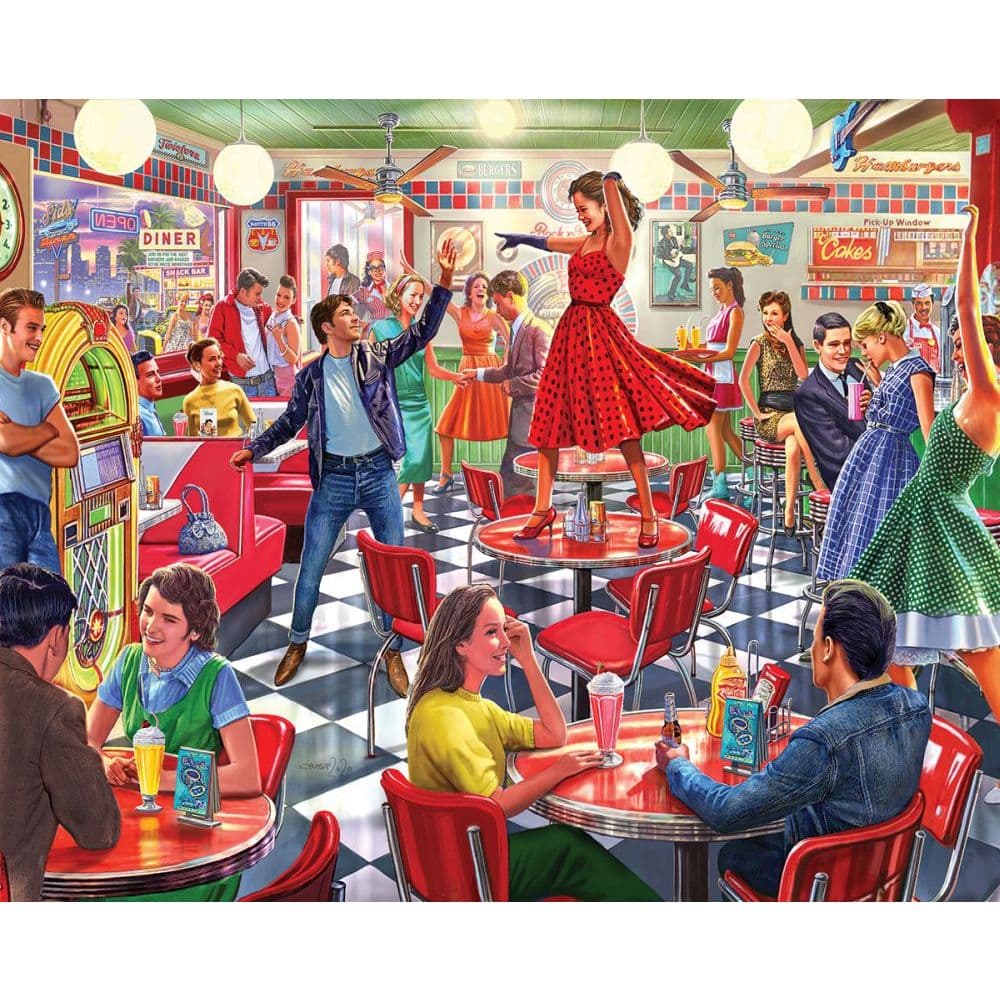 image Dancing at the Diner 1000 Piece Puzzle Main Product  Image width=&quot;1000&quot; height=&quot;1000&quot;