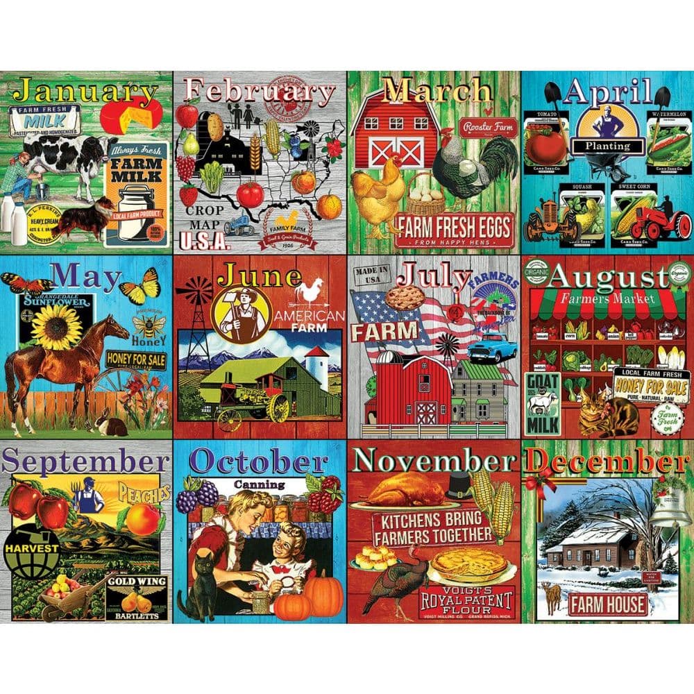 Farm Calendar 1000 Piece Puzzle - Calendars.com