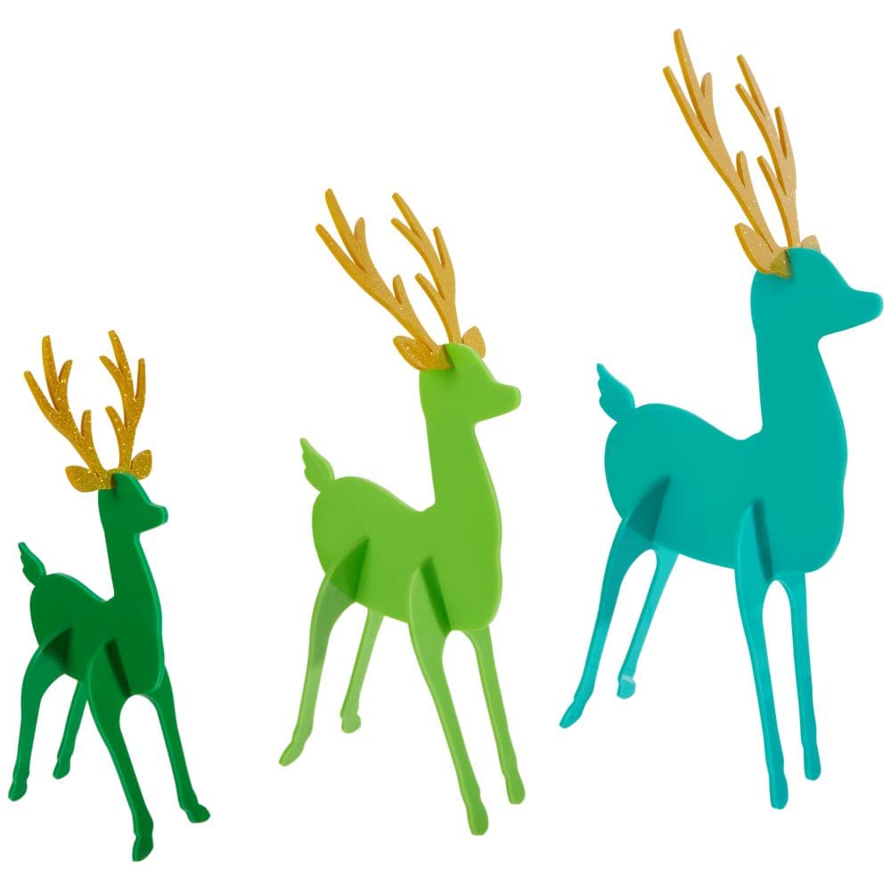 3pc Holiday Acrylic Deer Decor Set (Teal, Light Green, Dark Green)
main  Image width="1000" height="1000"