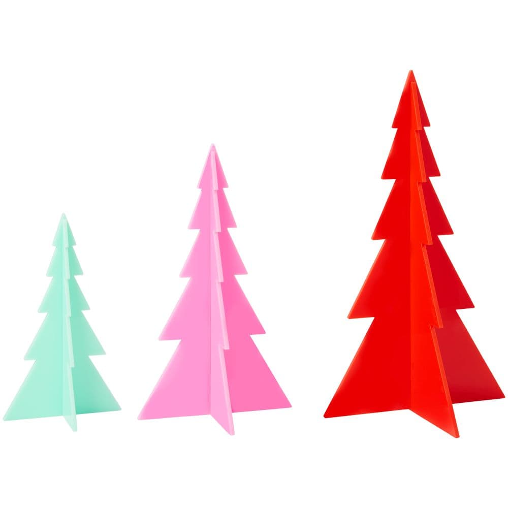 3pc Holiday Acrylic Christmas Tree D�cor (Red, Pink, Green)
main  Image width="1000" height="1000"