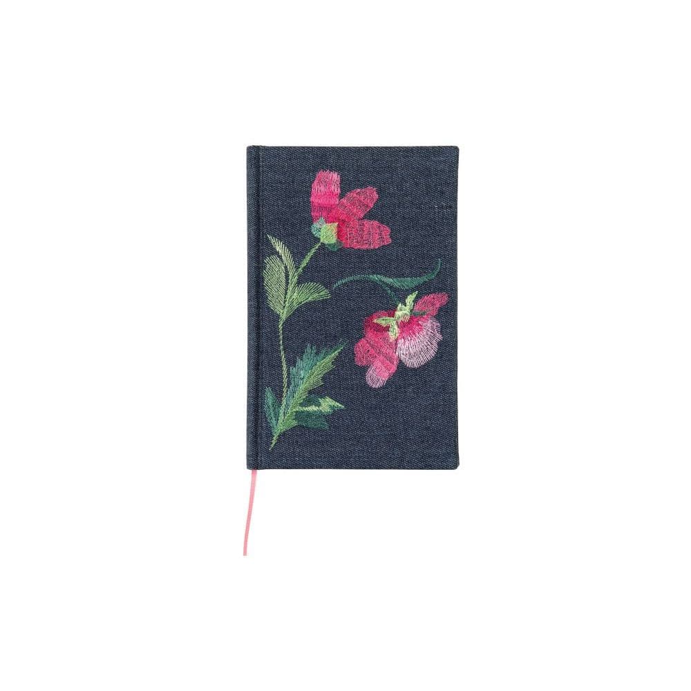 Floral Dark Denim Embroidery Journal 