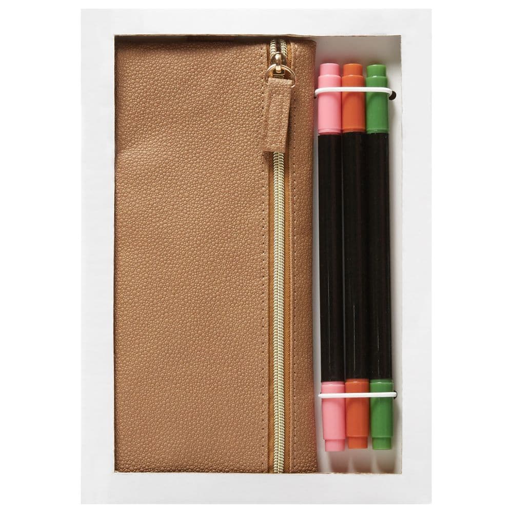 Tan Pencil Pouch Main Product  Image width="1000" height="1000"