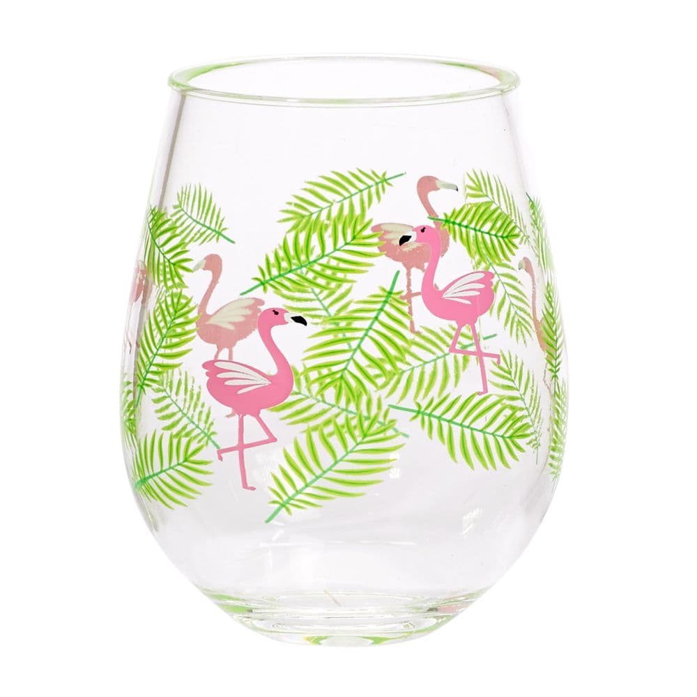 Lang Flamingo Stemless Wine Glasses - 2 Pack