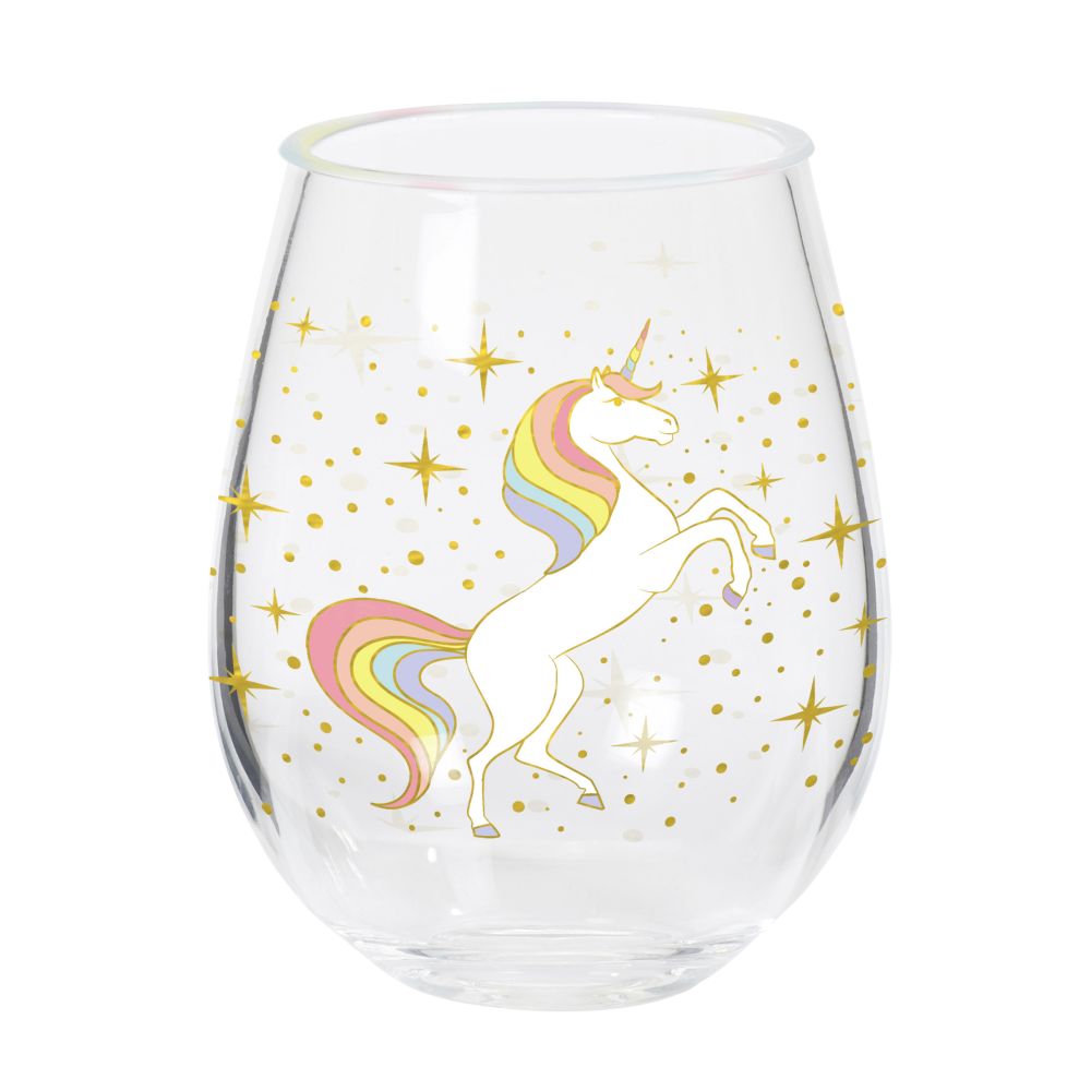 Lang Unicorns Stemless Wine Glass