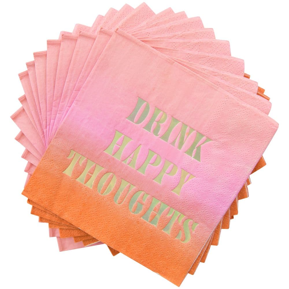 Drink Happy thoughts Beverage Napkins
3rd  Image width=&quot;1000&quot; height=&quot;1000&quot;