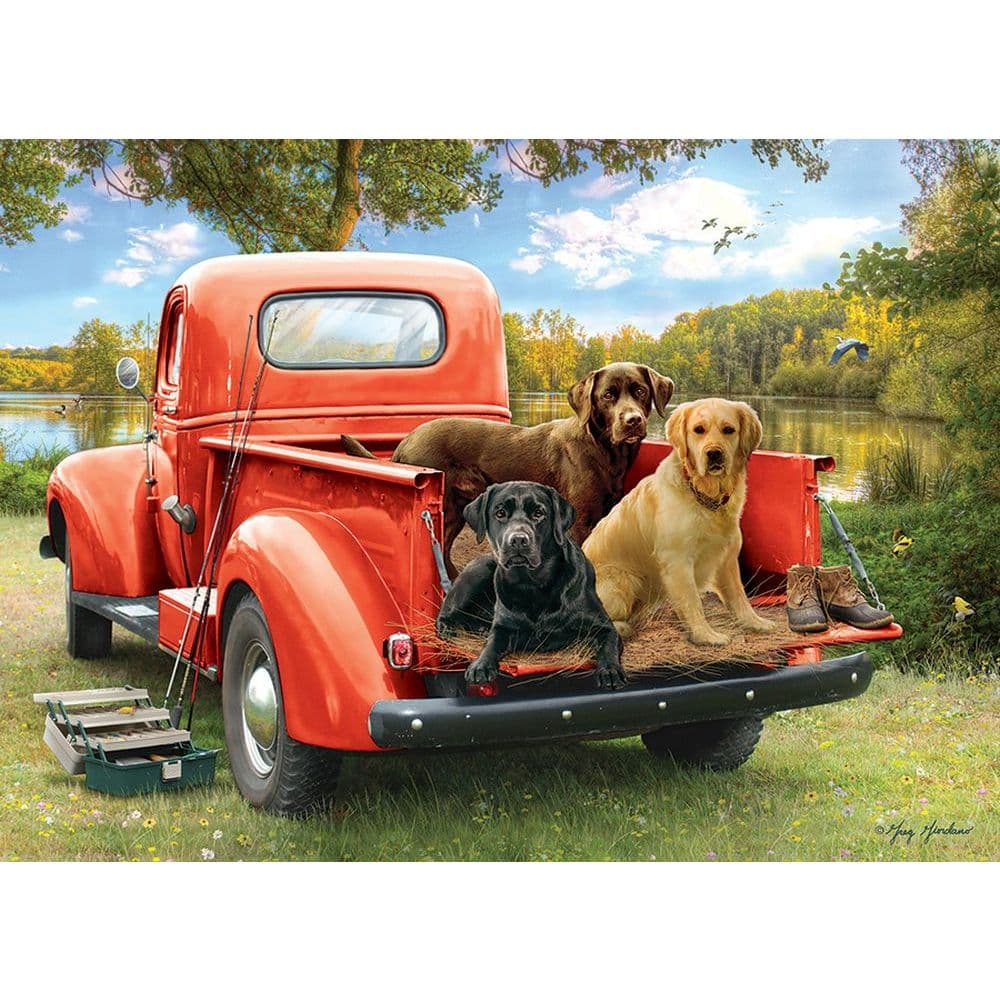 Dogs on the Pickup 1000 Piece Puzzle First Alternate Image