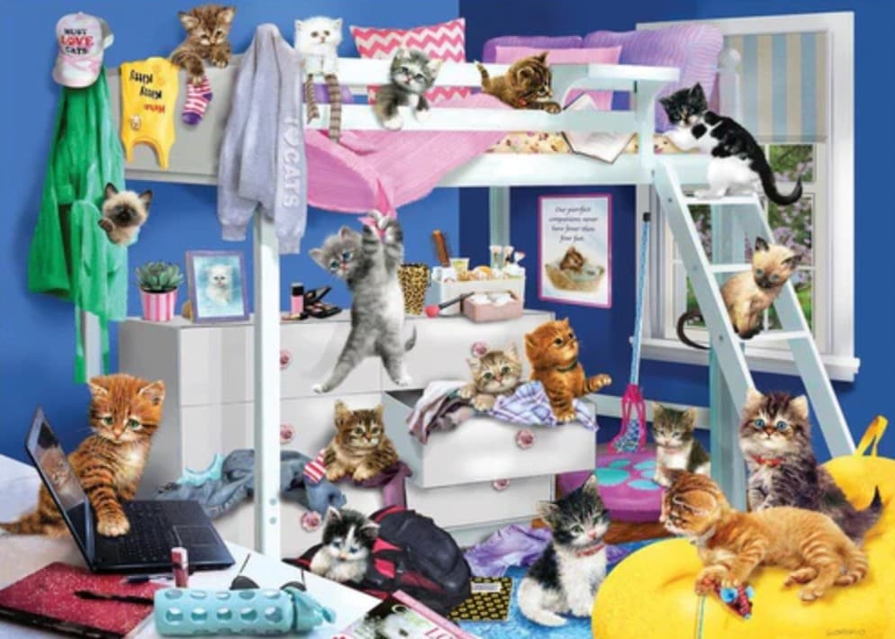 Kitten Slumber Party 1000 Piece Puzzle finished width="1000" height="1000"