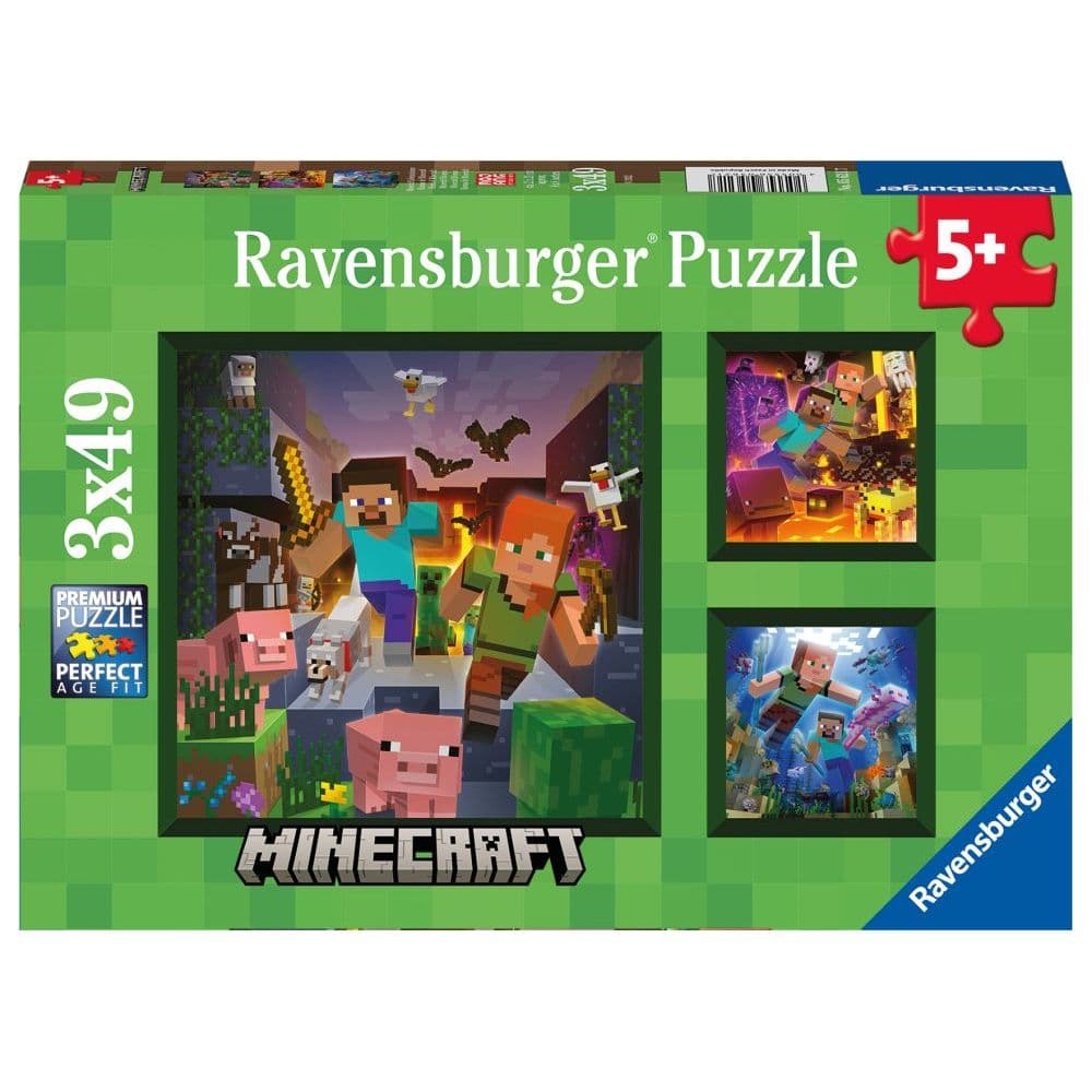 Minecraft 3X49 Piece Puzzle Main Product  Image width="1000" height="1000"