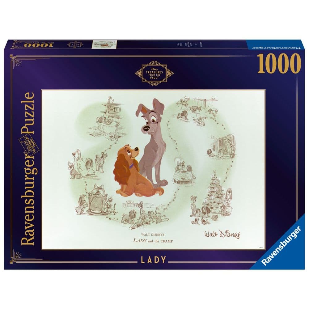 Disney Vault Lady and Tramp 1000 Piece Puzzle Main Product  Image width=&quot;1000&quot; height=&quot;1000&quot;