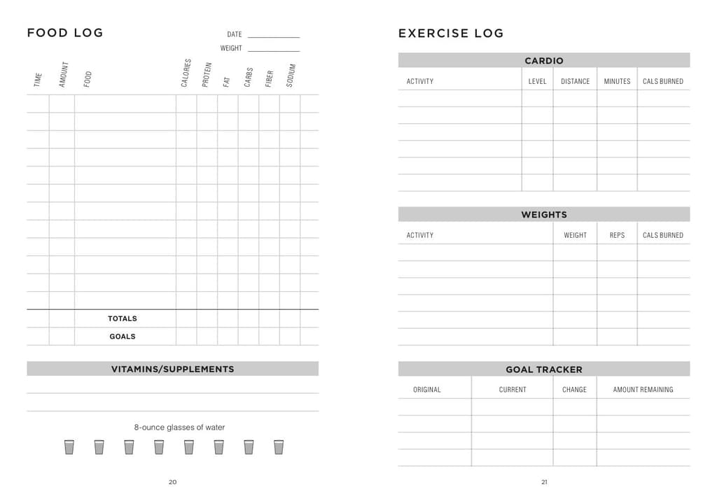 Food and Fitness Journal Log 6th Product Detail  Image width="1000" height="1000"