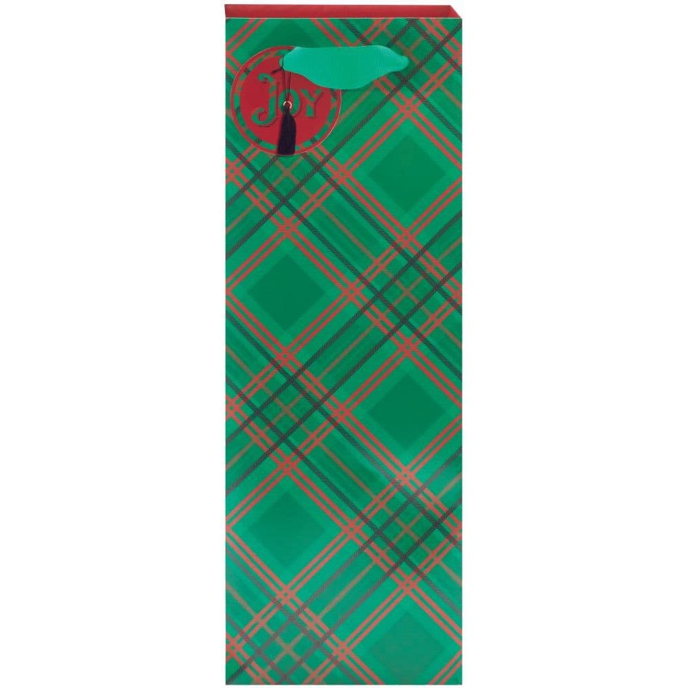 Diagonal Plaid Bottle Gift Bag 2nd Product Detail  Image width=&quot;1000&quot; height=&quot;1000&quot;
